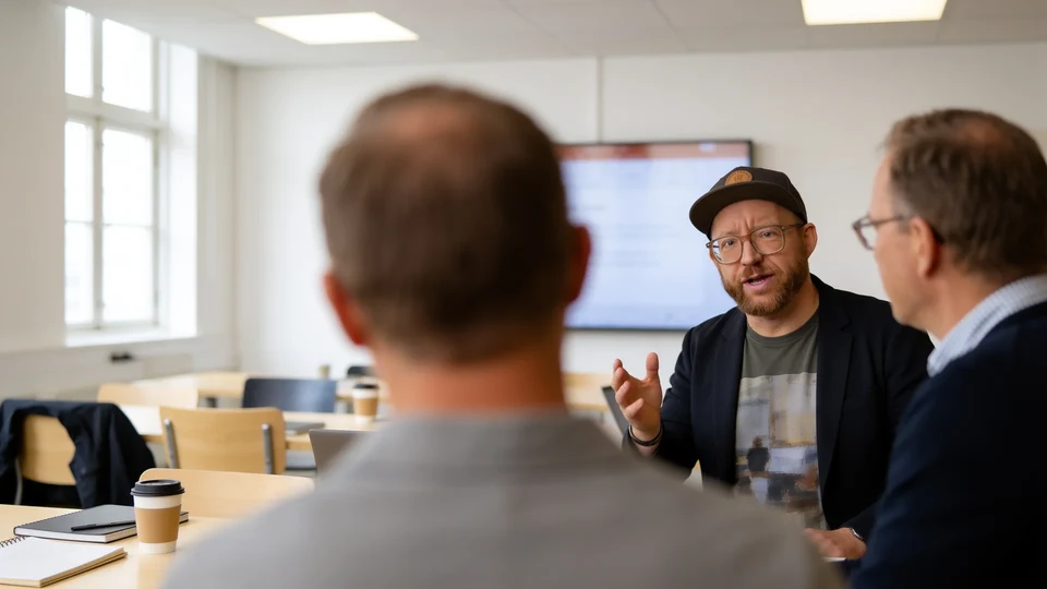 Illustration af undervisning med dialog om deltagernes opgaver